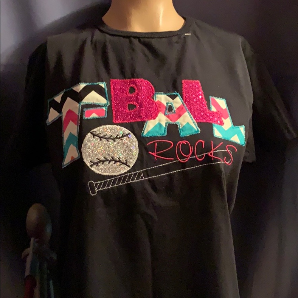 New Women’s medium T-ball Shirt glitz!!